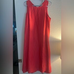 🌺 J. Jill Sleeveless Coral Dress – Size Large